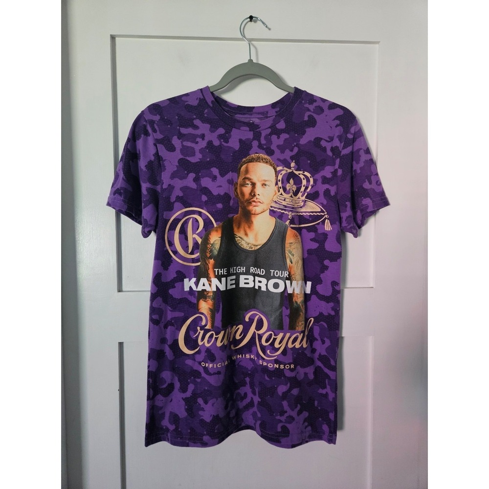 Kane Brown The High Road‎ Tour Shirt Crown Royal Sponsor Purple Camo Small